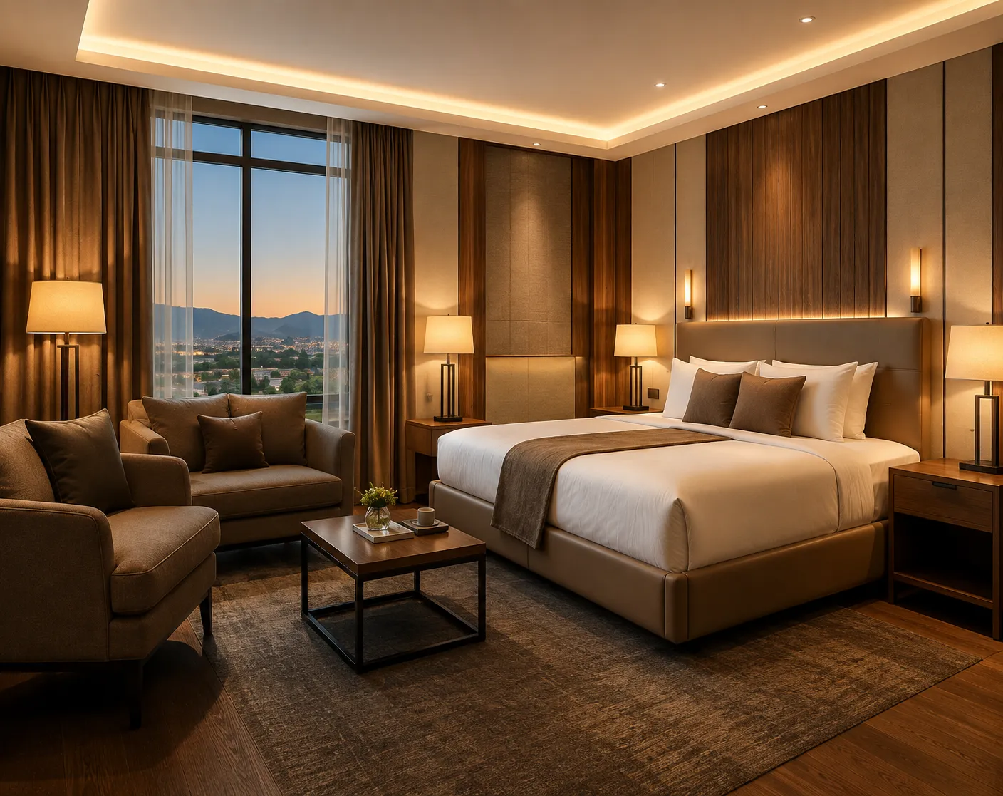 Hotel guest room furnished with OrthoSleep mattresses